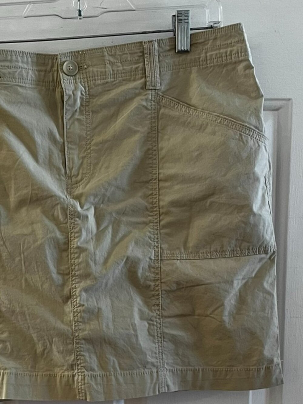 Chicos Woman's Tan Fly Front Summer Vacation Casual Skorts Sz 12 - Picture 9 of 9